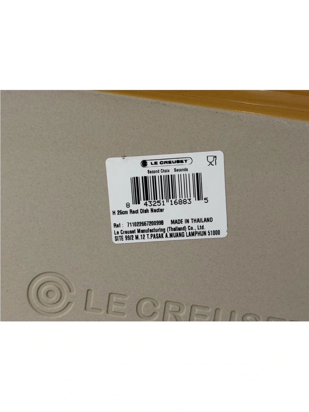 Le Creuset Stoneware Heritage Rectangular Dish 26 cm 2.5 qt Nectar Yellow NEW